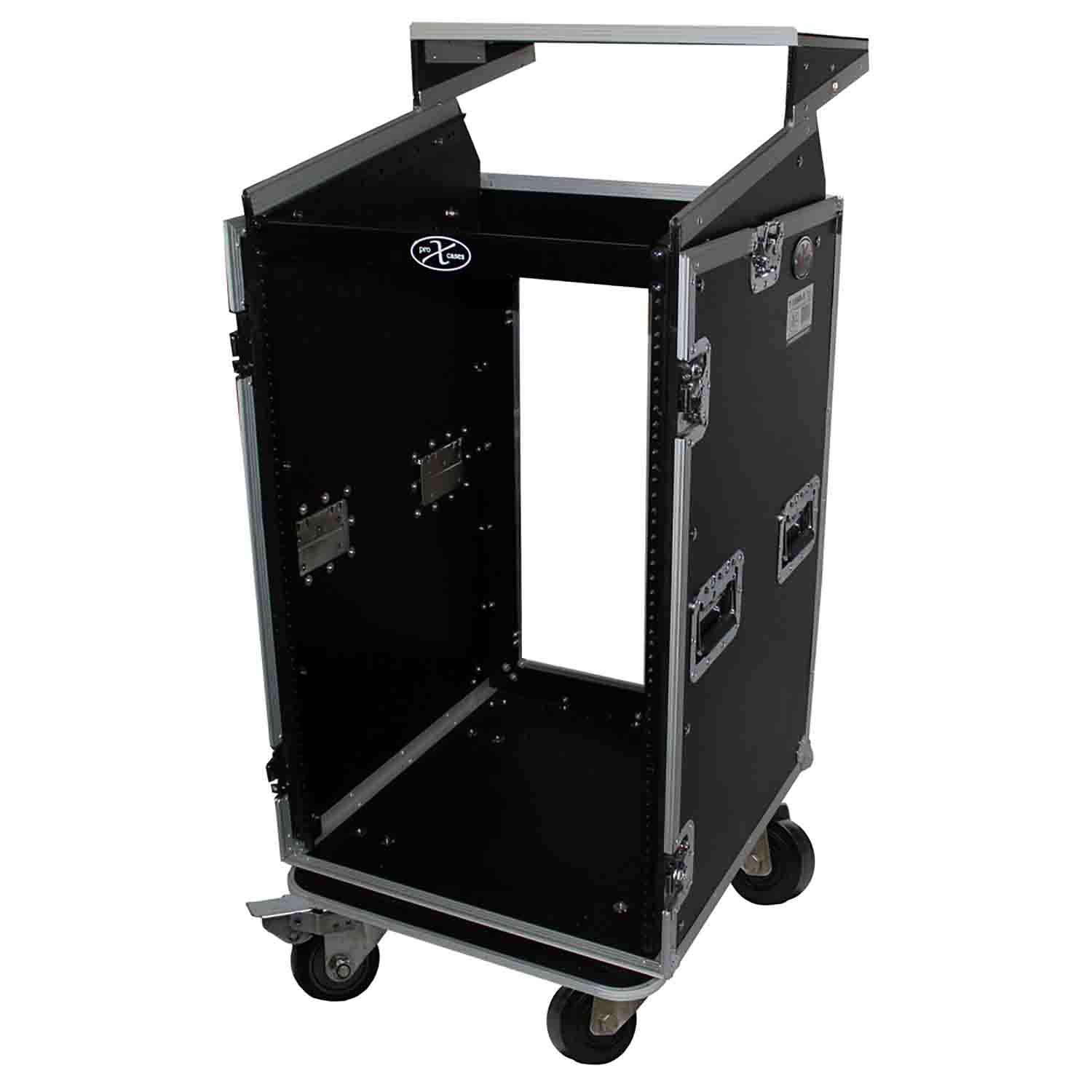 ProX T-18MRLT, 18U Rack x 10U Top Mixer DJ Combo Flight Case with Laptop Shelf - Hollywood DJ