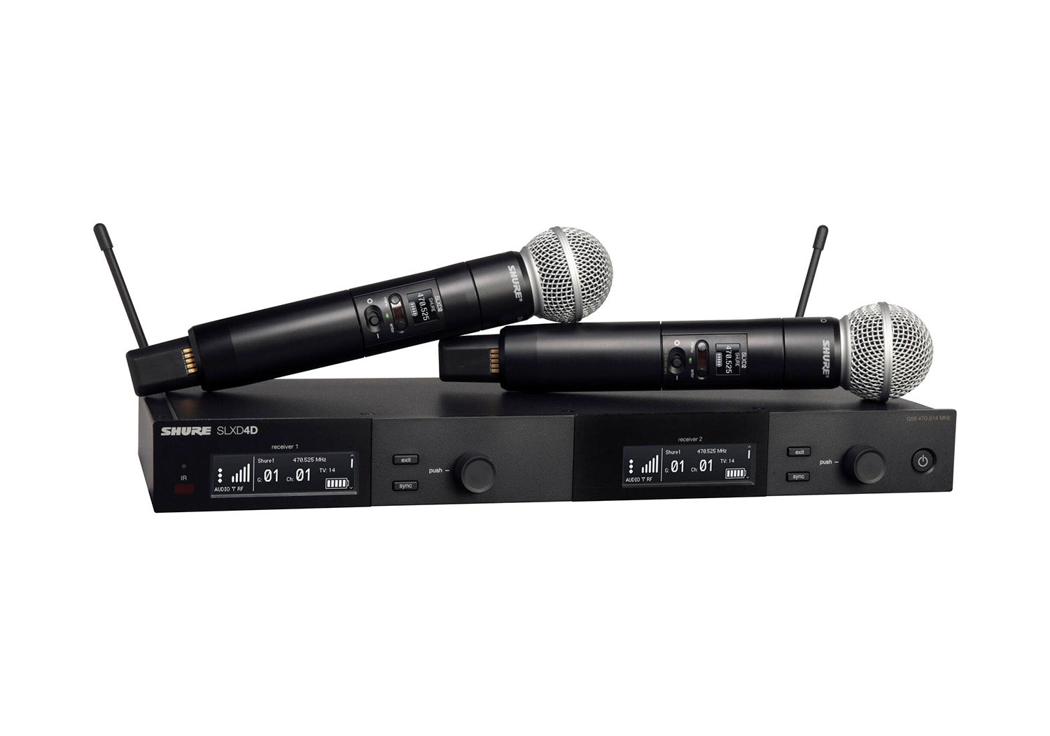 Shure SLXD24D/SM58 Dual Wireless System with 2 SLXD2/58 Handheld Transmitters - Hollywood DJ