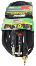 Prox XC-MYP10 Unbalanced 3.5mm Mini-TRS to Dual TS-M High Performance Audio Y Cable - 10 Feet - Hollywood DJ
