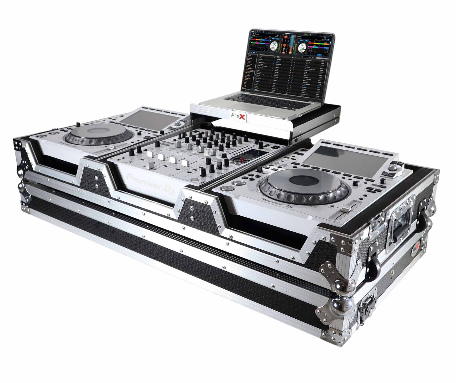 ProX XS-CDM3000WLT DJ Flight Case for Pioneer Mixer DJM-900NXS2 and 2 CDJ-3000 with Wheels and Laptop Shelf ProX Cases