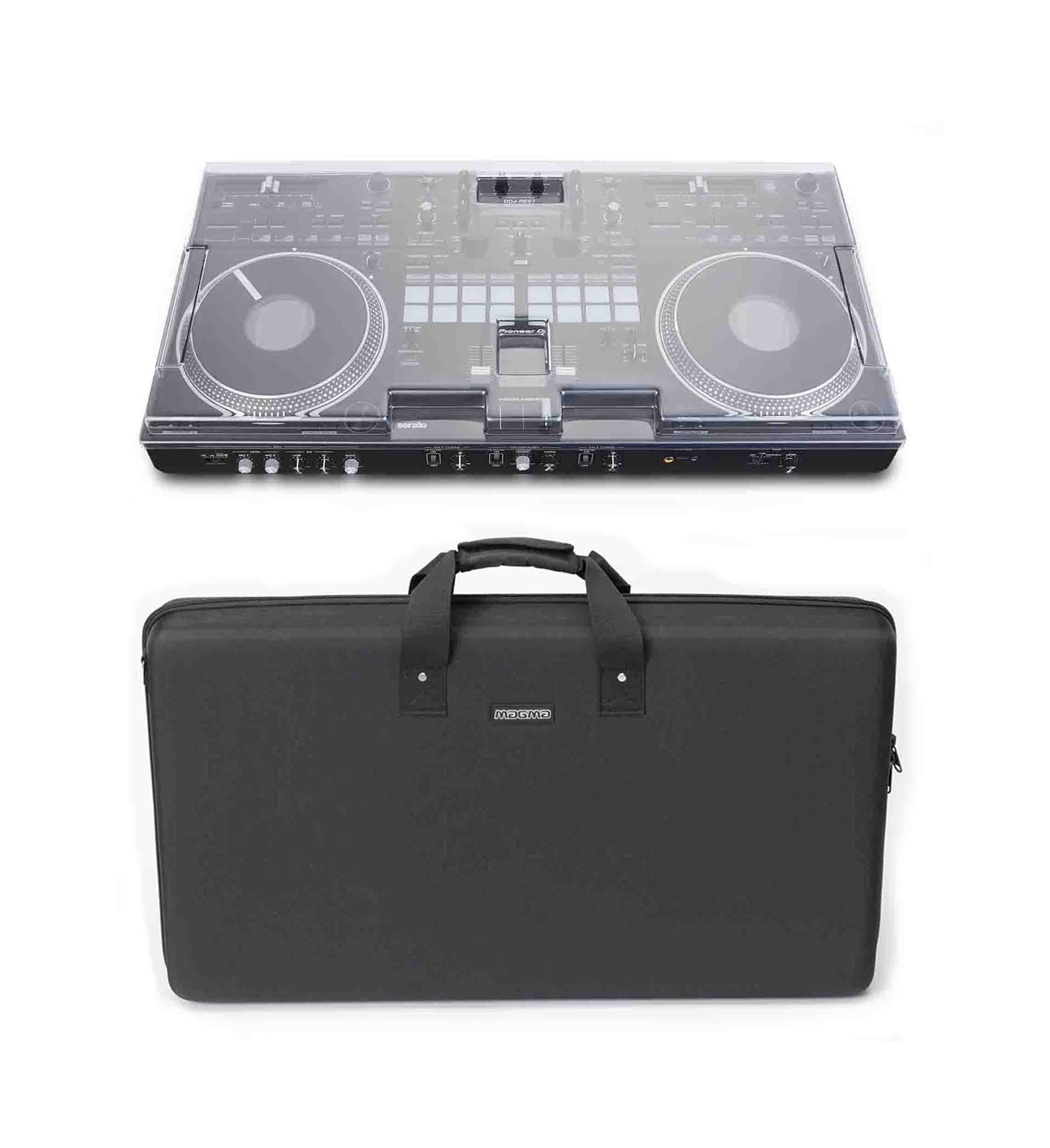 Pioneer DDJ-REV7, 2-Channel DJ Controller Package with Magma CTRL Case and Decksaver Cover - Hollywood DJ