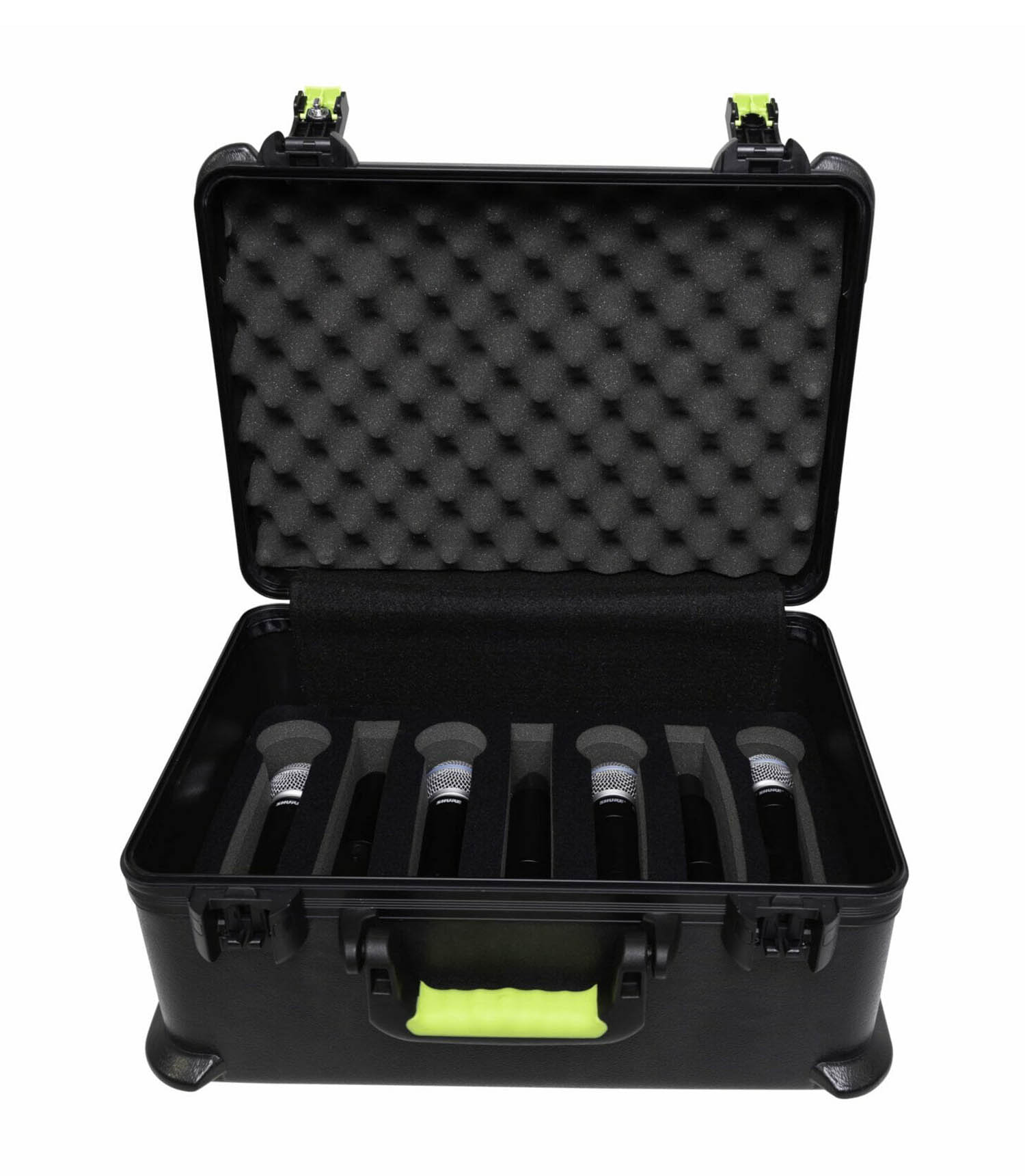 Shure MICCASEW07 Molded Case with Drops for 7 Wireless Microphones and TSA-Approved Latches - Hollywood DJ