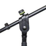 Gravity GMS4222B Short Microphone Stand with Folding Tripod Base and 2-Point Adjustment Telescoping Boom - Hollywood DJ