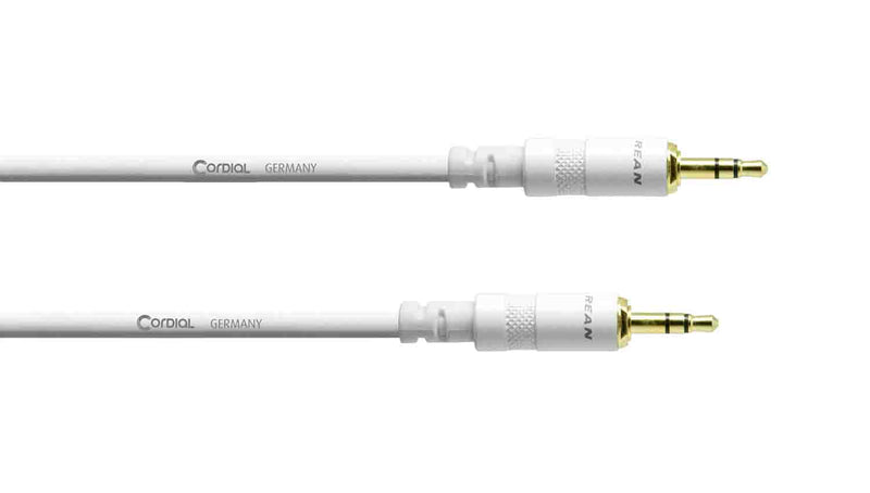 Cordial CFS WW-SNOW, 3.5 mm Mini Jack Stereo Cable White - Hollywood DJ