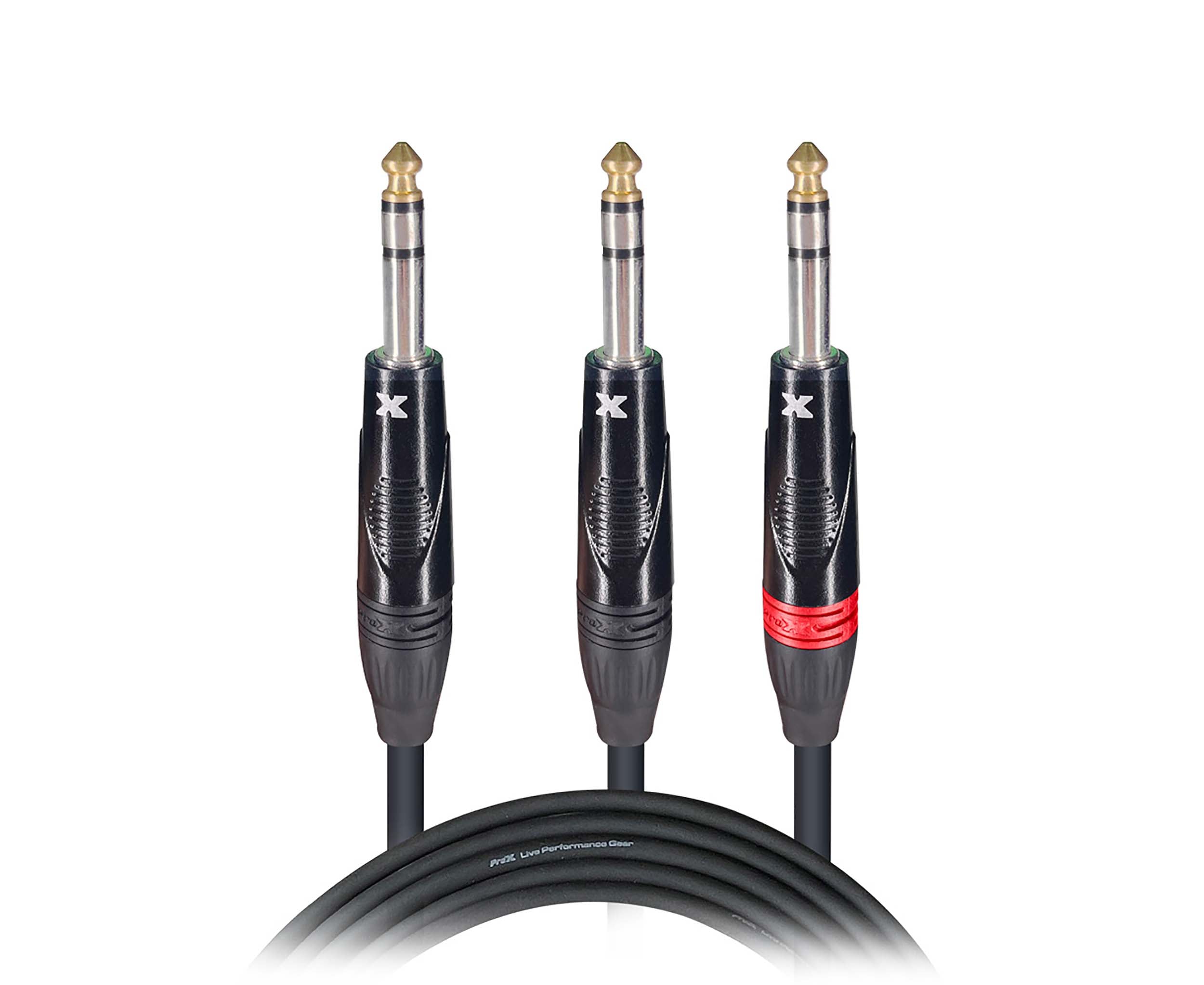 Prox XC-SYS03 1/4" TRS-M to Dual 1/4" TRS-M High Performance Audio Cable - 3 Feet by ProX Cases