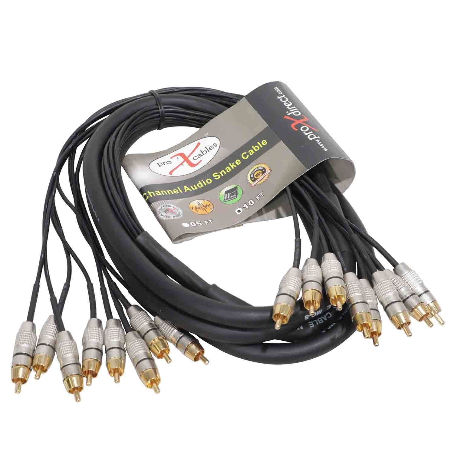 ProX XC-8RCA10 8-Channel RCA to RCA Cable - 10 FT - Hollywood DJ