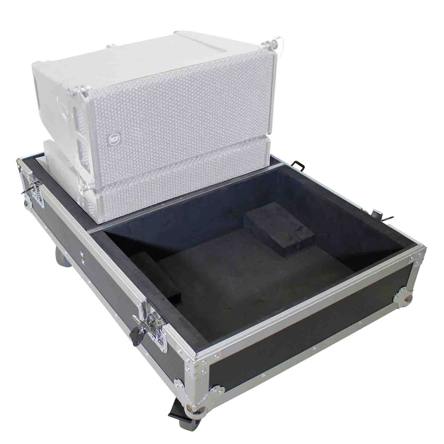 ProX X-RCF-HDL6ALAX4W, Line Array Flight Case for 4 RCF HDL6-A HDL26-A Speakers with Wheels - Hollywood DJ