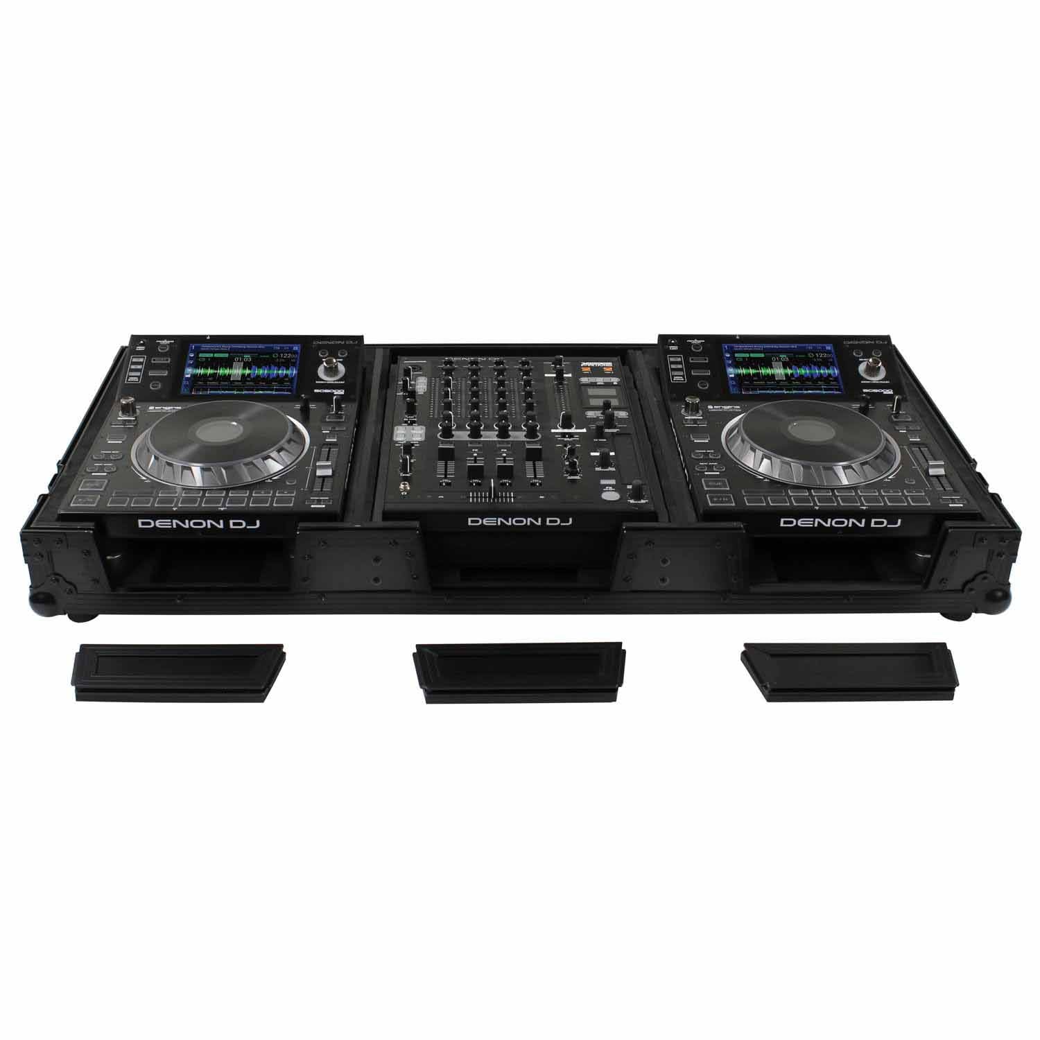 Odyssey FZ12CDJWXD2BL Coffin Flight Case For 12″ Format DJ Mixer and Two Large Format Media Players Odyssey