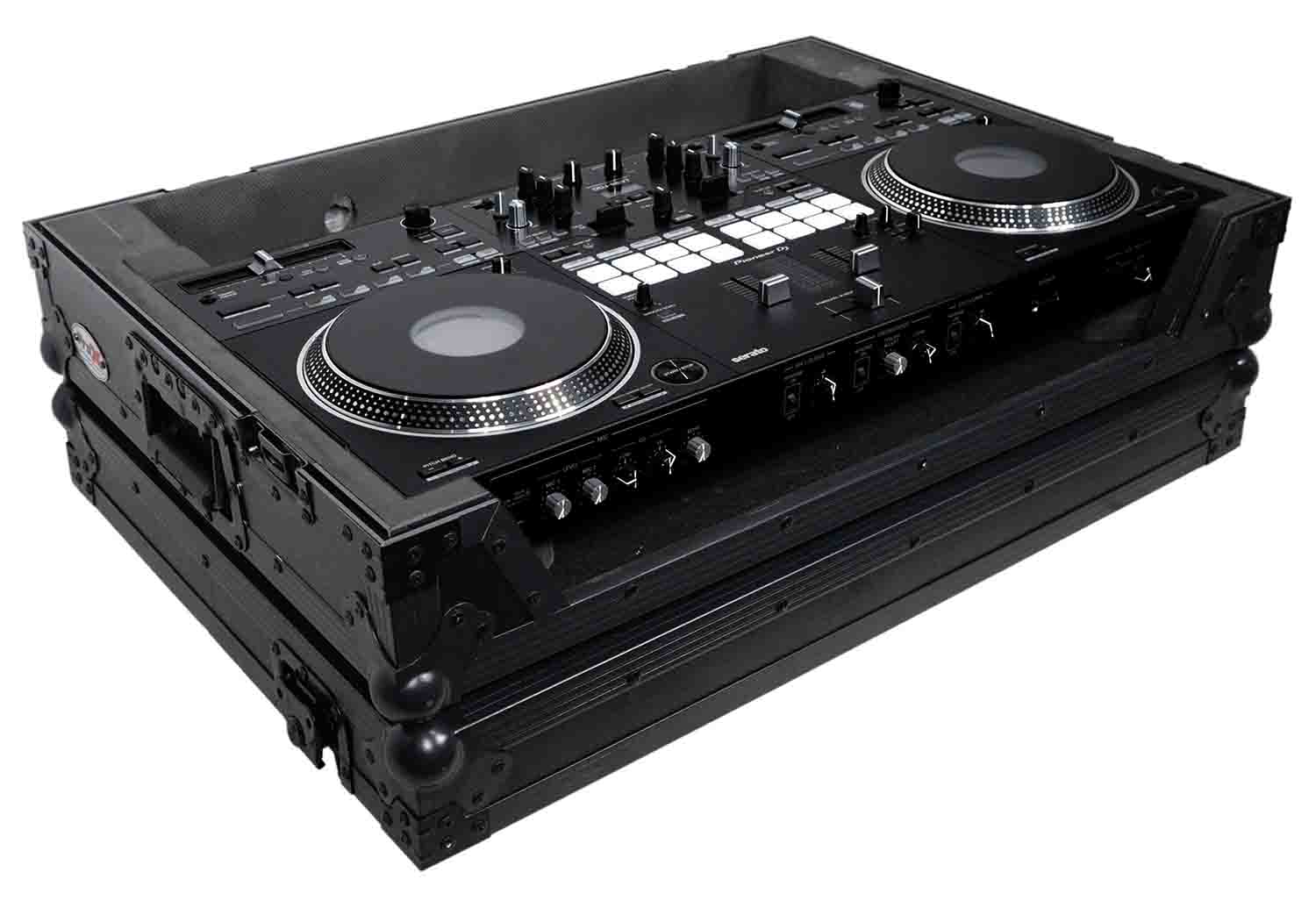 ProX XS-DDJREV7WBL ATA Style Flight Case for Pioneer DDJ-REV7 DJ Controller with Wheels - Black Finish - Hollywood DJ