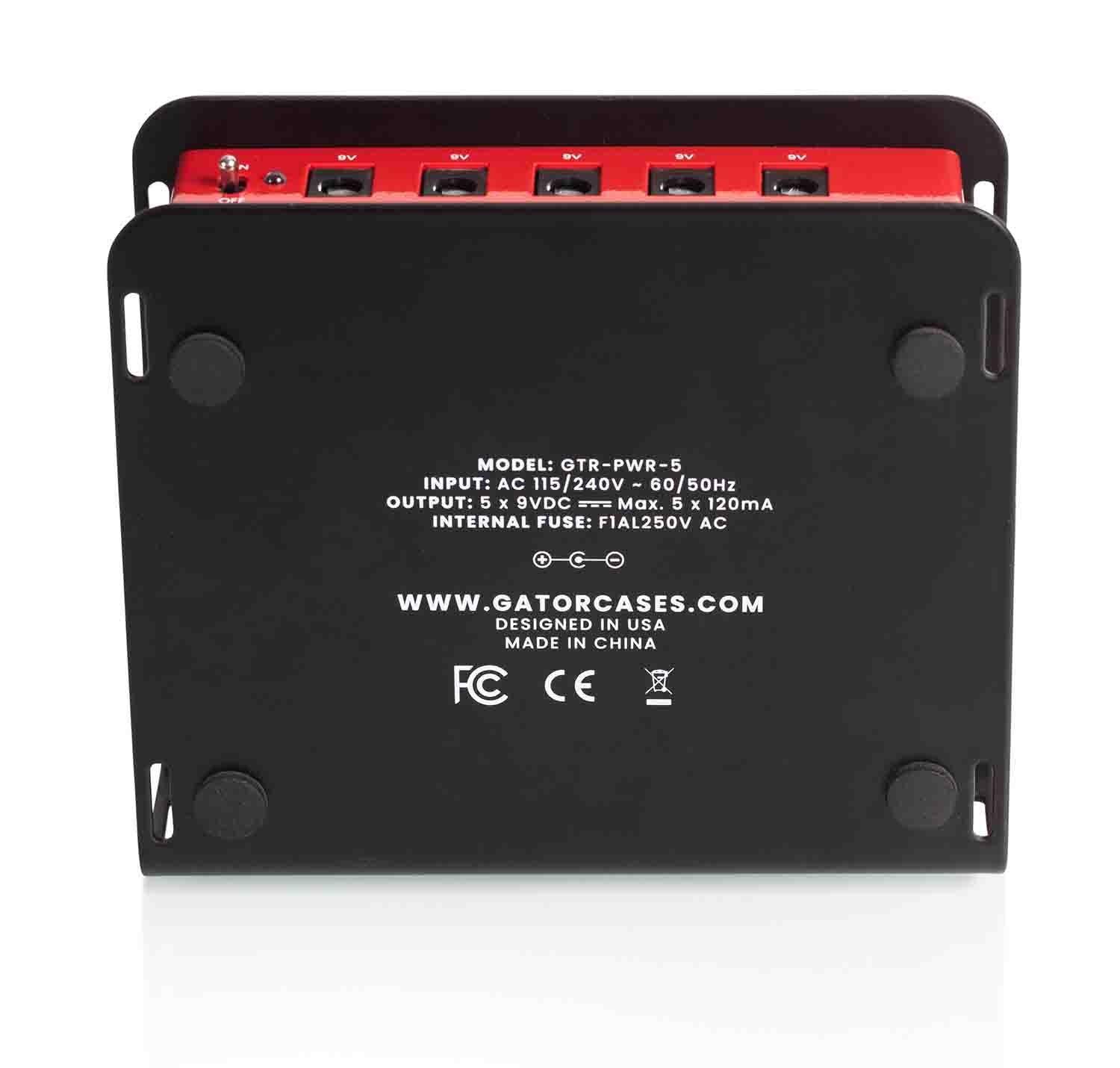 Gator Cases GTR-PWR-5 Pedal Board Power Supply with 5 Isolated Outputs - Hollywood DJ