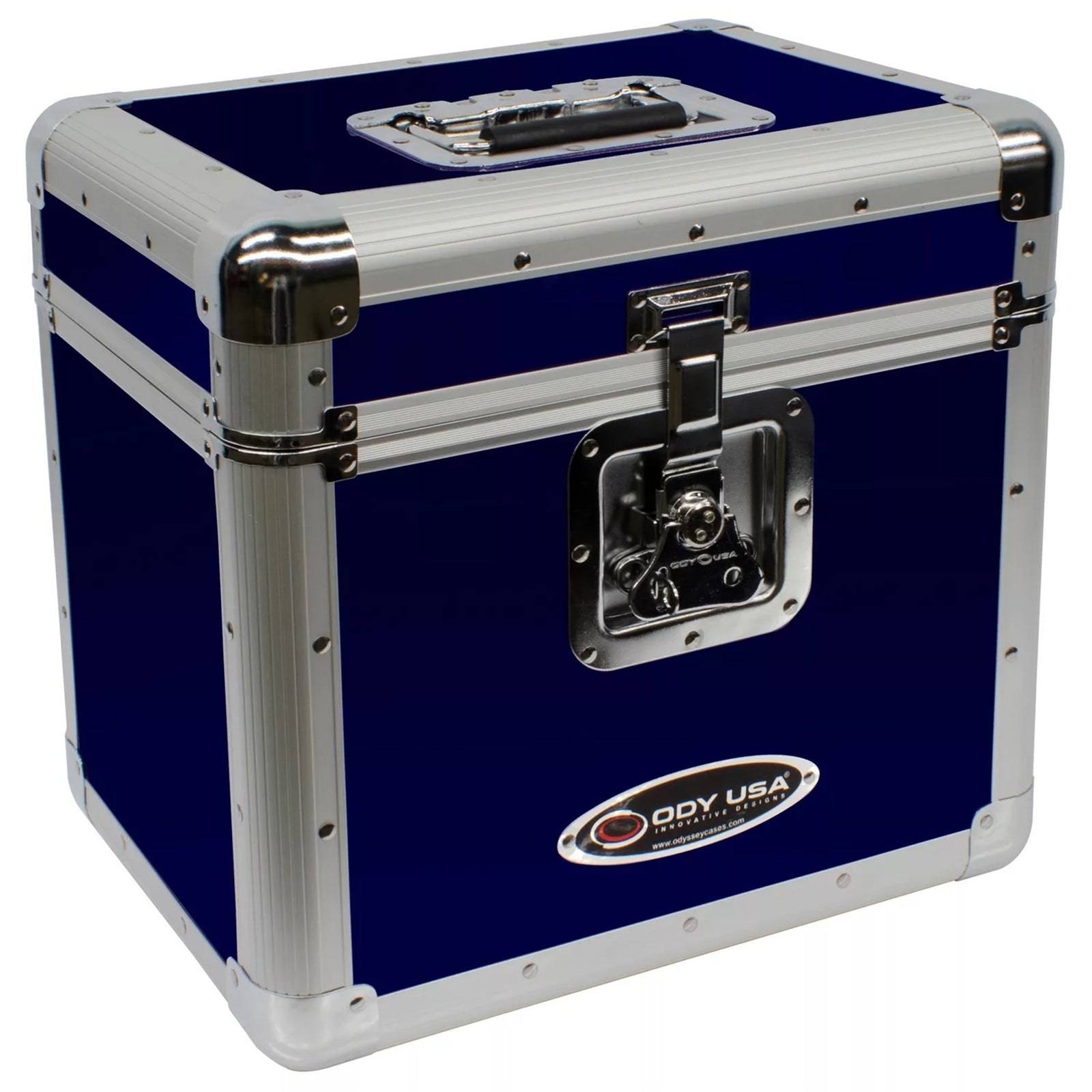Odyssey KLP2BLU, KROM Series Blue Stackable Record / Utility Case for 70 12in Vinyl Records And LPs by Odyssey