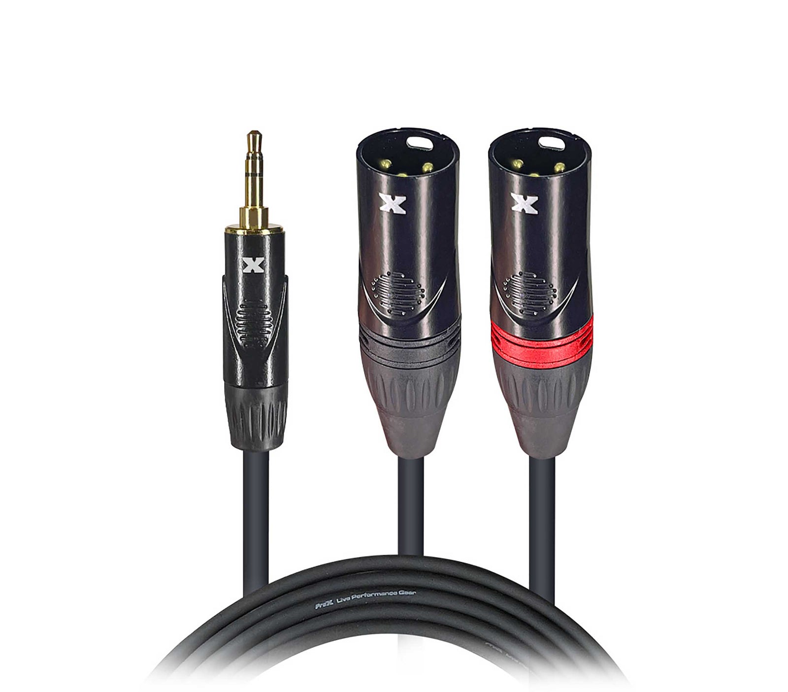 Prox XC-CMXM5, 3.5mm Mini TRS-M to Dual XLR3-M High Performance Audio Y Cable - 5 Feet by ProX Cases