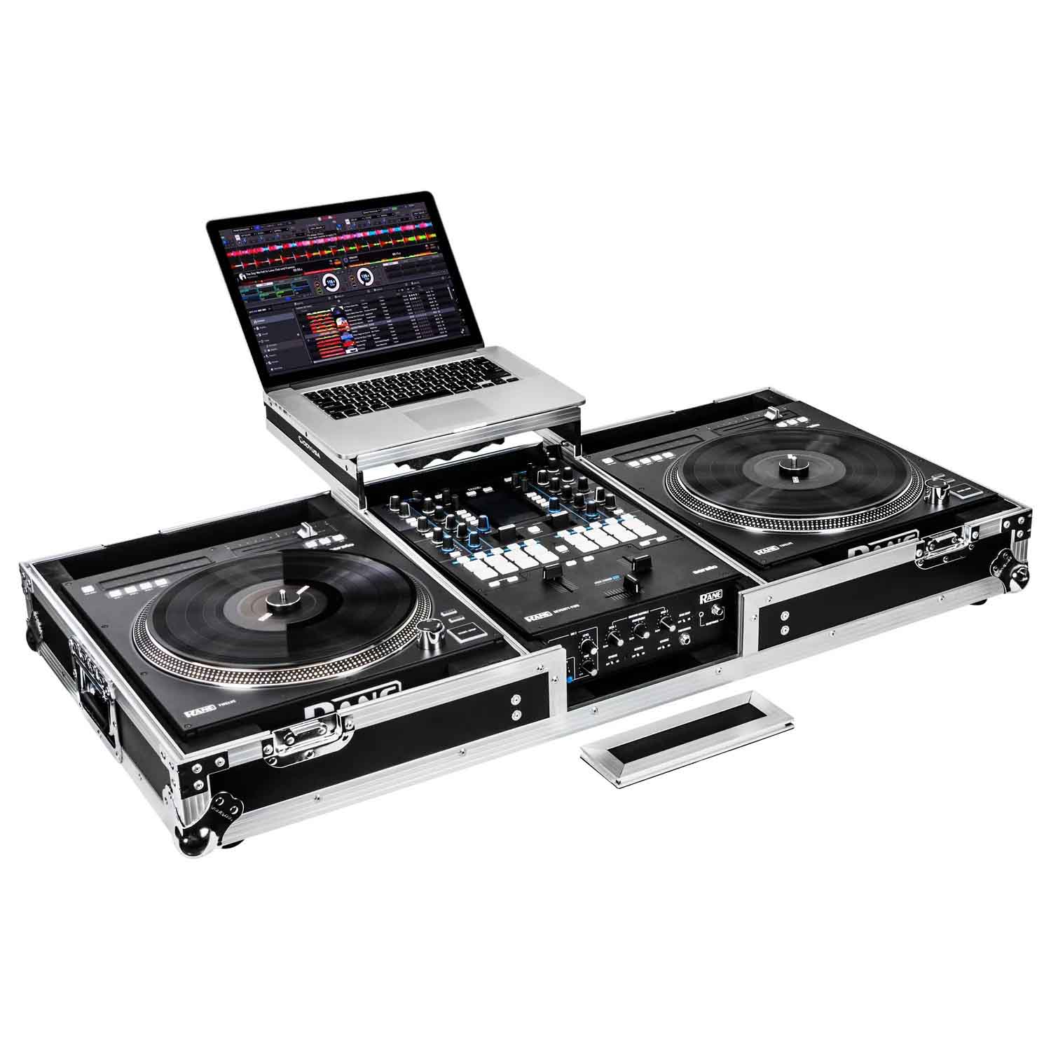 Odyssey FZGSRANE1272W Low Profile Rane Twelve and Rane Seventy-Two Coffin Flight Case With Glide Platform - Hollywood DJ