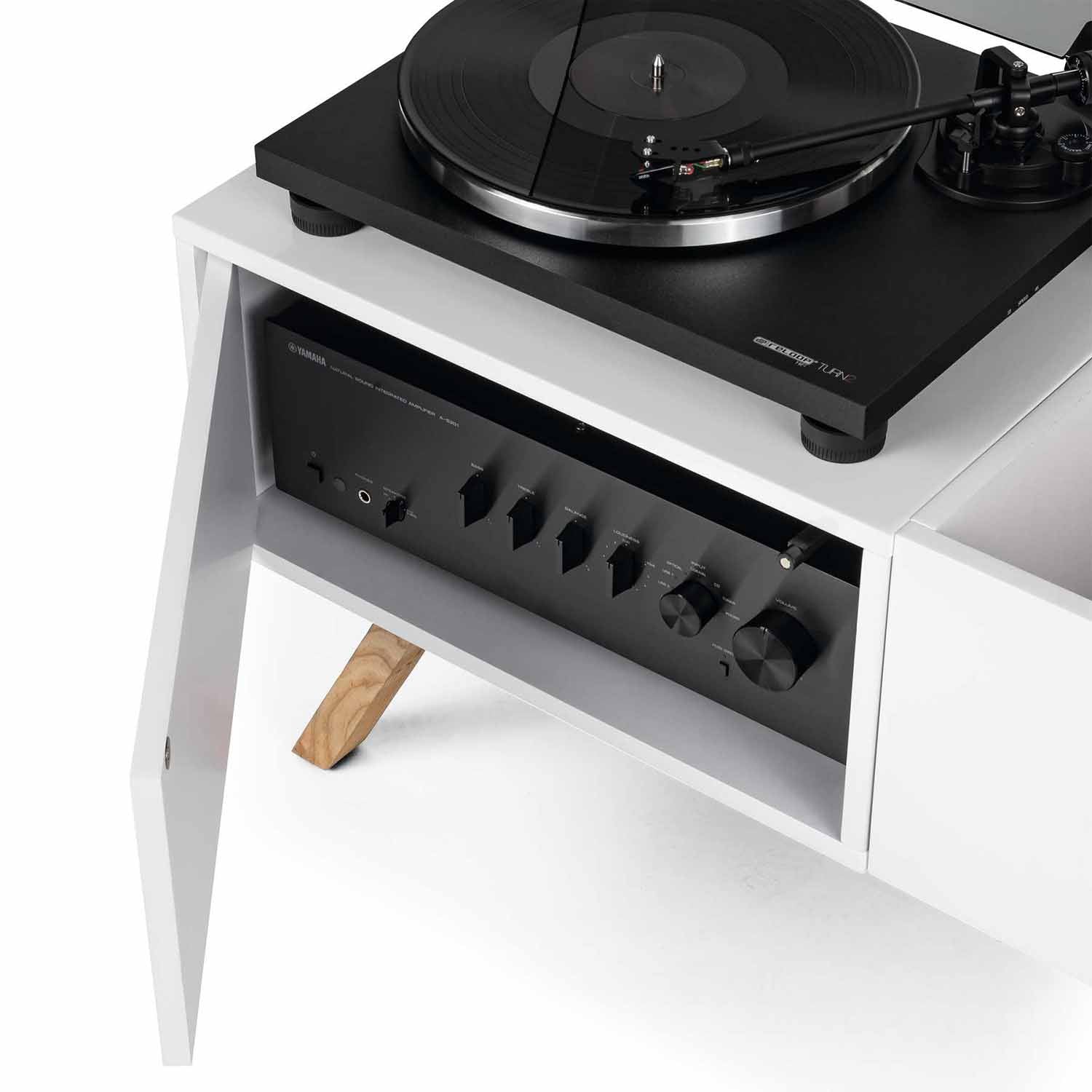 Glorious Turntable Lowboard - White - Hollywood DJ