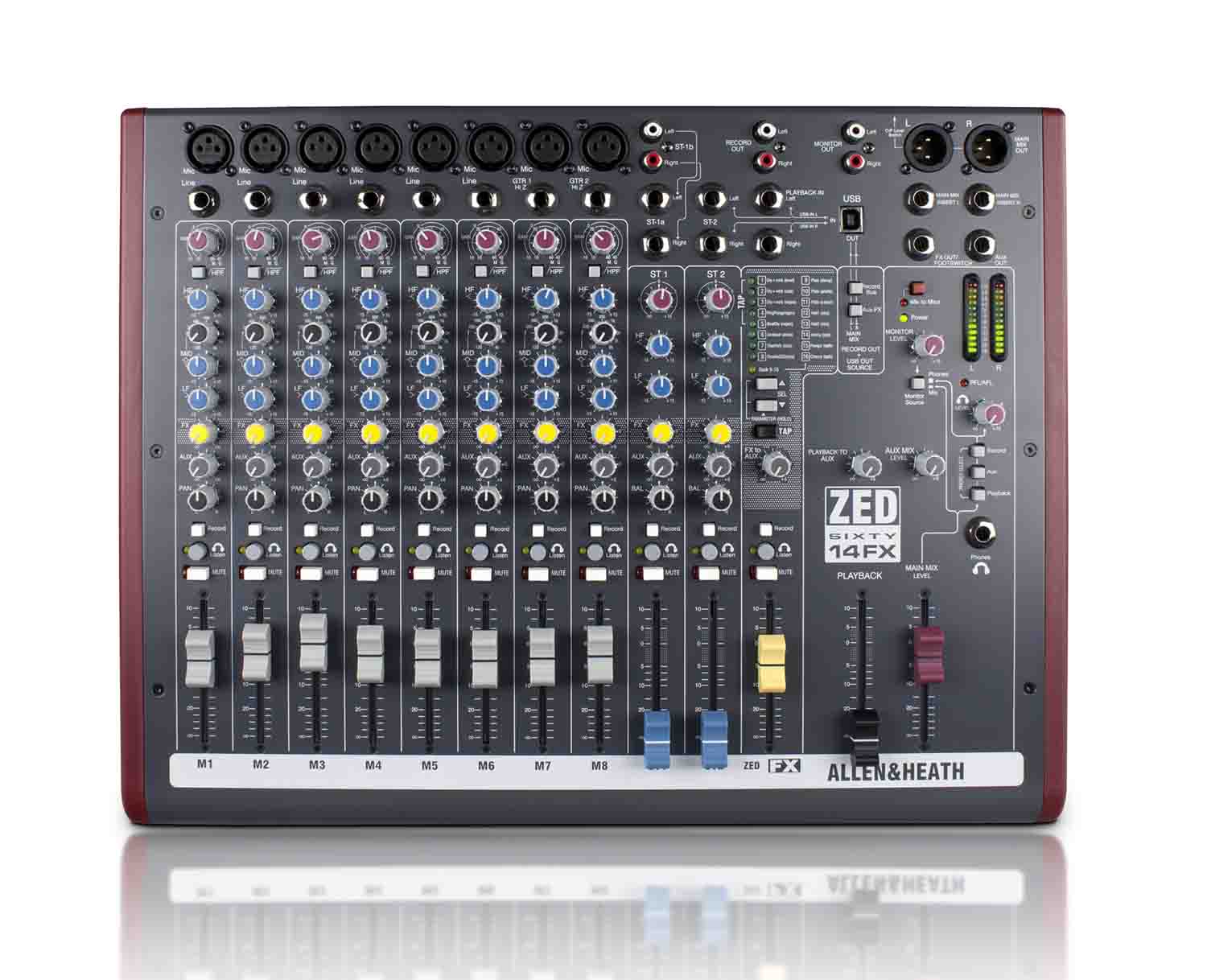 Allen & Heath ZED60-14FX Multipurpose 14-Channel Portable Mixer with FX and USB Port - Hollywood DJ