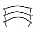 On Stage PC506B-3PK, 6" Patch Cable with Pancake Connectors in Black - 3 Pack - Hollywood DJ