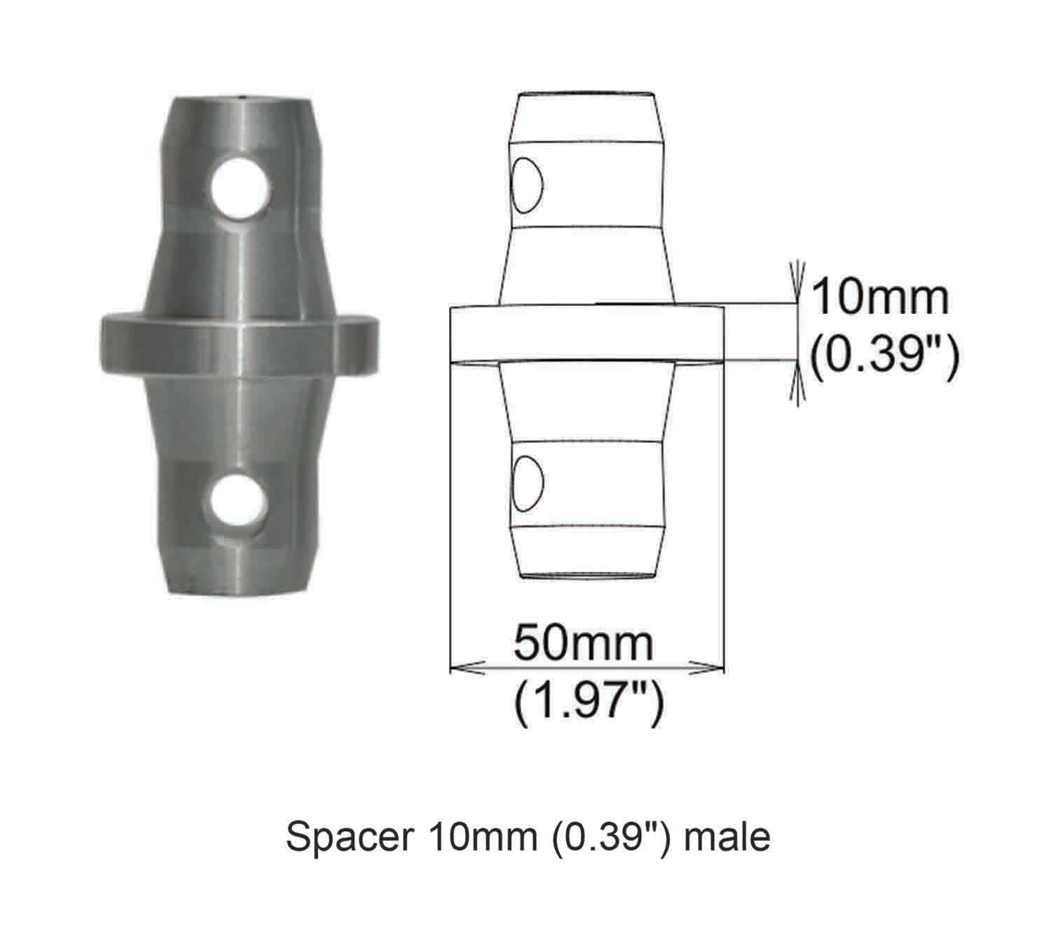 ProX XT-SPMM10 Spacer 10mm Male Coupler - Hollywood DJ