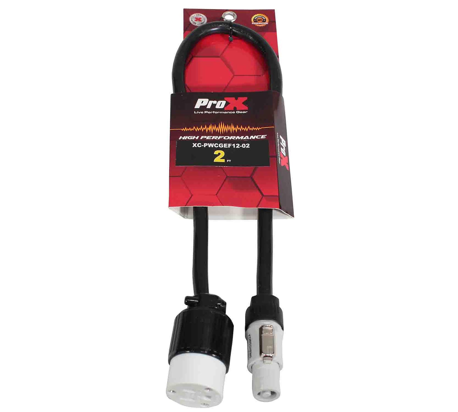ProX XC-PWCGEF12-02, 12AWG Gray to 120 VAC NEMA15R Female Edison Power for Powercon Compatible Devices - 2 Feet by ProX Cases