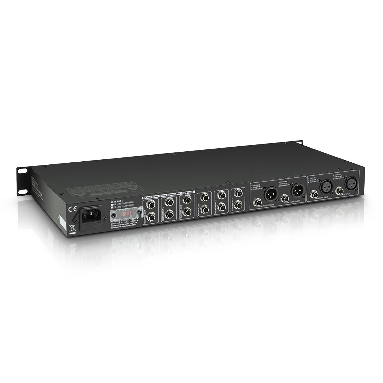 LD Systems HPA 6, 6-Channel Rackmount Headphone Amplifier - Hollywood DJ