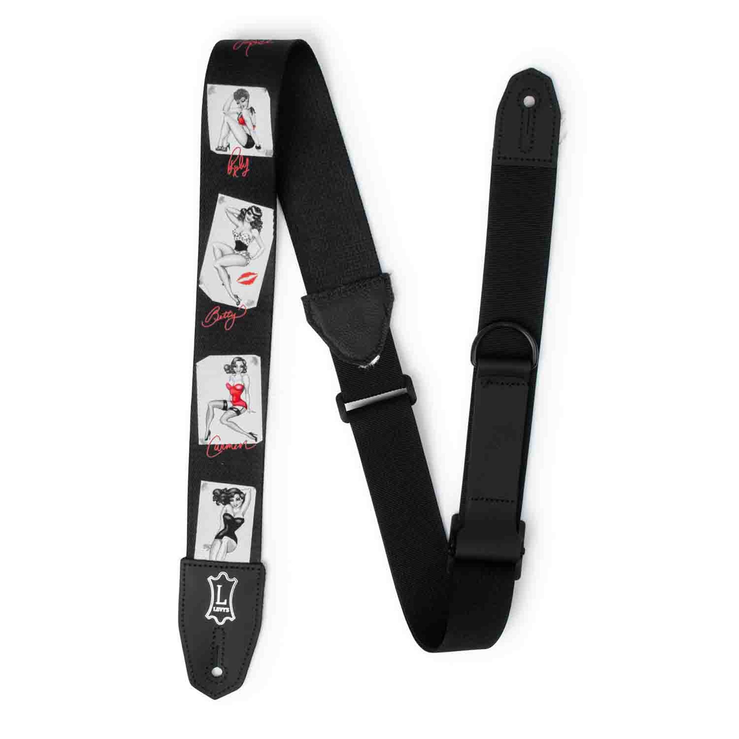 Levy's Polyester Guitar Strap (Black and Grey Skulls) MPD2-111