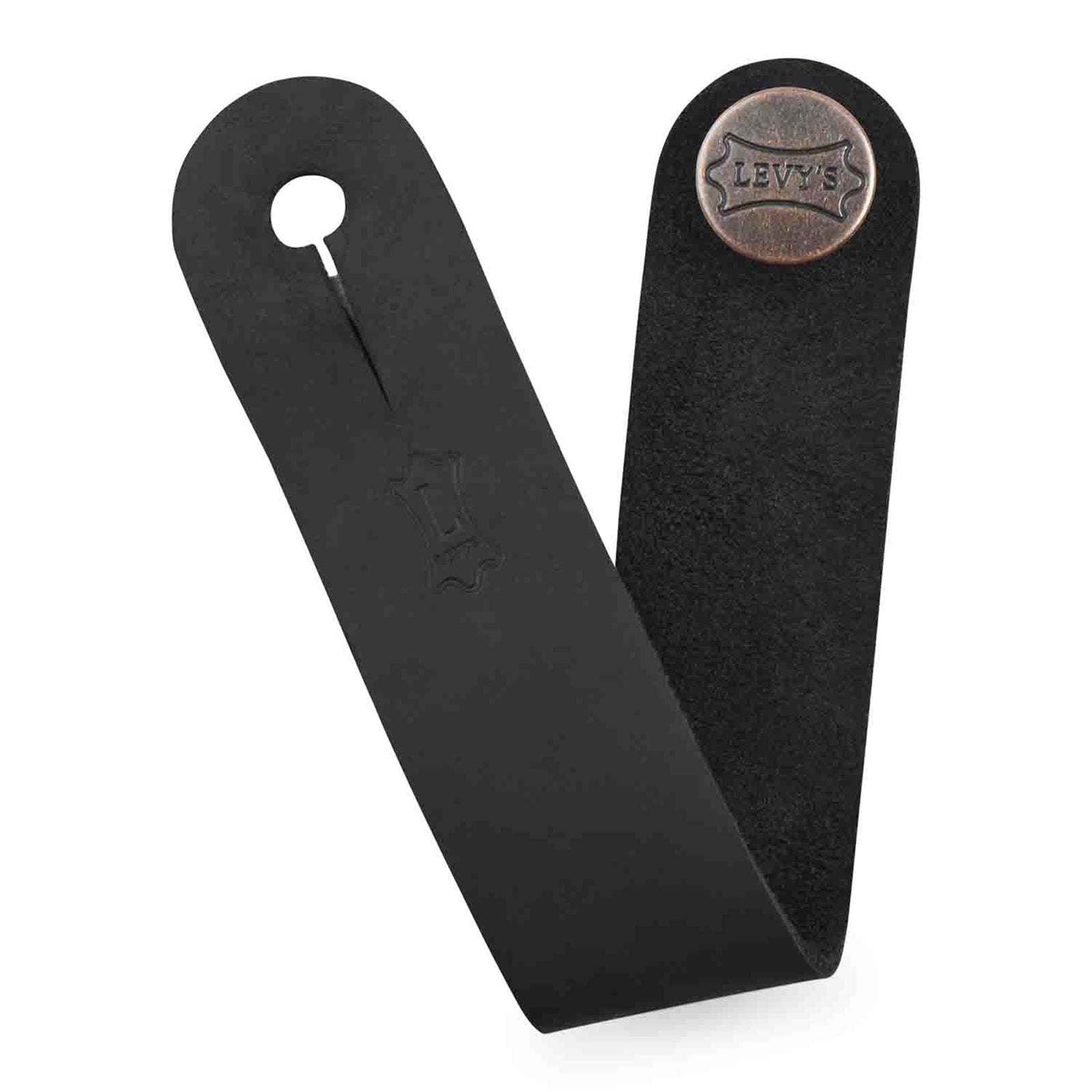 Levy's Leathers MM18CH-BLK Leather Headstock Strap Adapter for Acoustic Guitars - Black - Hollywood DJ