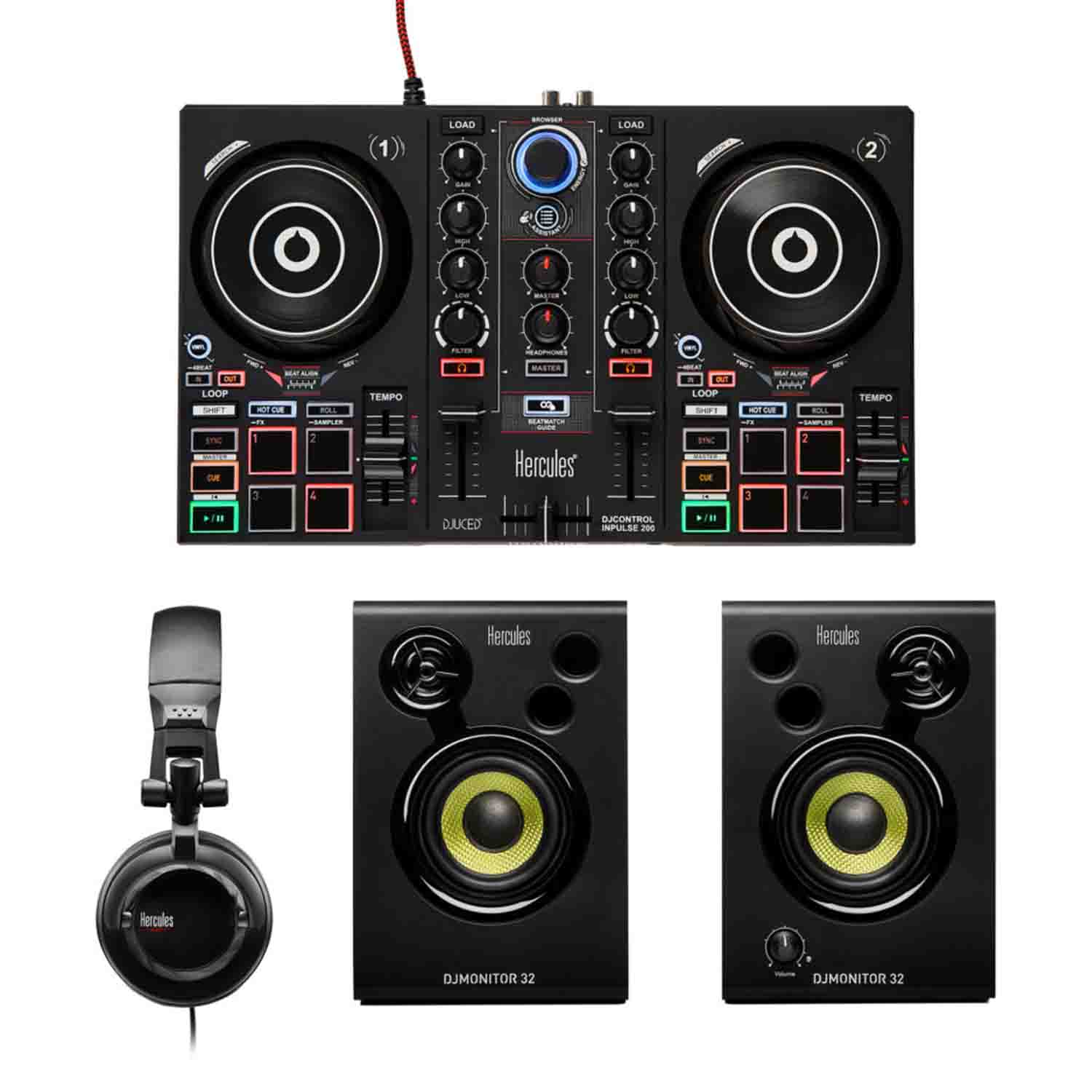 Hercules DJLearning Kit Complete DJ System for Beginners - Hollywood DJ