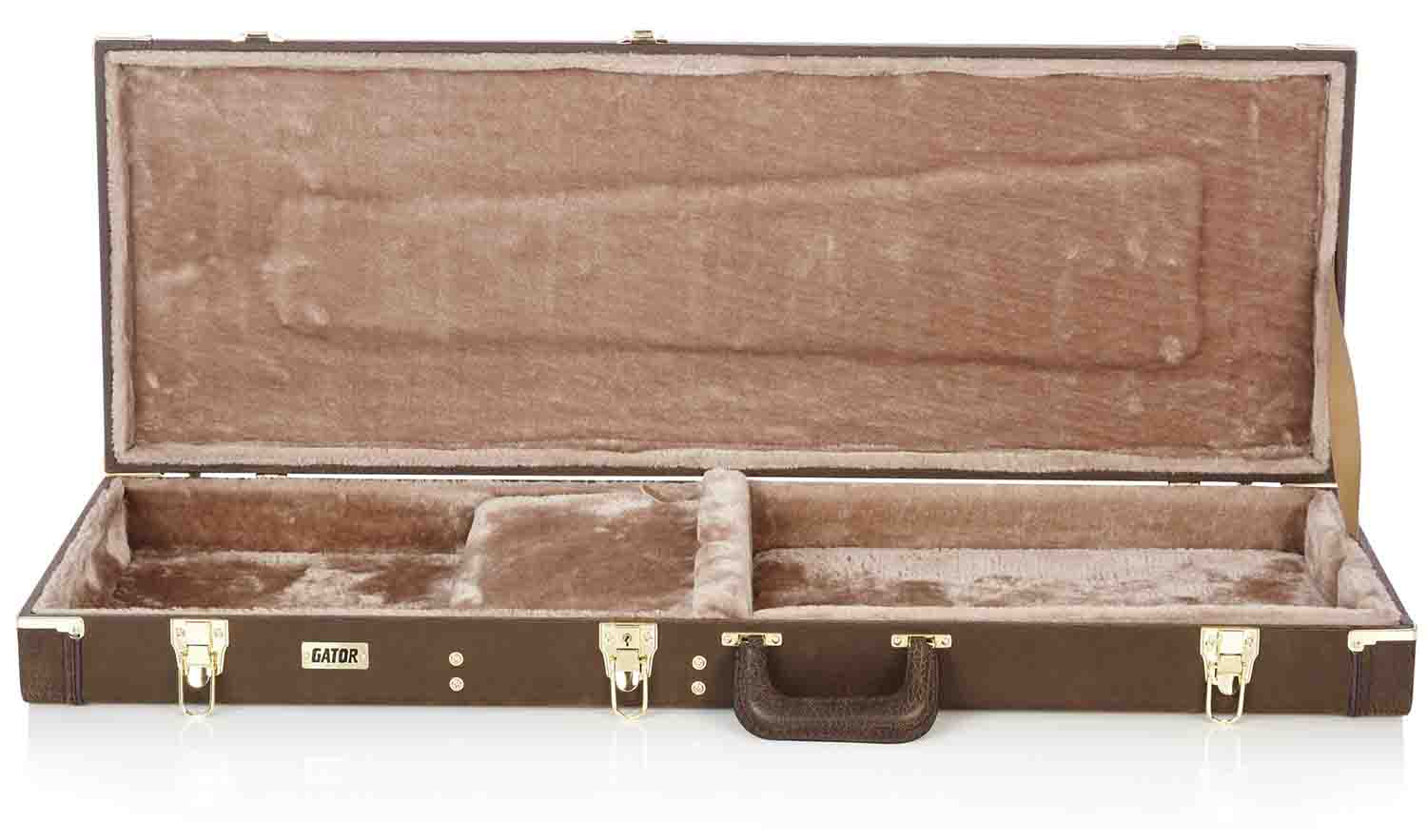 Gator Cases GW-ELECT-VIN Deluxe Wood Case for Electric Guitars  - Vintage Brown - Hollywood DJ