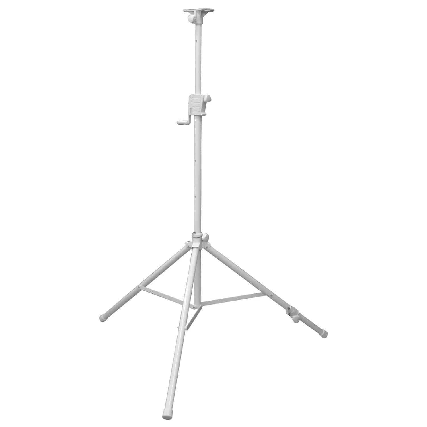 Odyssey LTS1APROWHT, 8.5-Feet White Single Adjustable Leg Tripod Stand With Height Adjustable Crank - Hollywood DJ