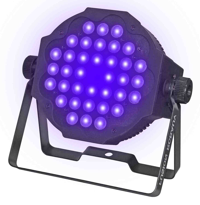 ProX X-PAR36RGBAUV-1W IRC, Fusion RGBA UV Par 36x 1W LED Slim Par fixture Black Housing - Hollywood DJ