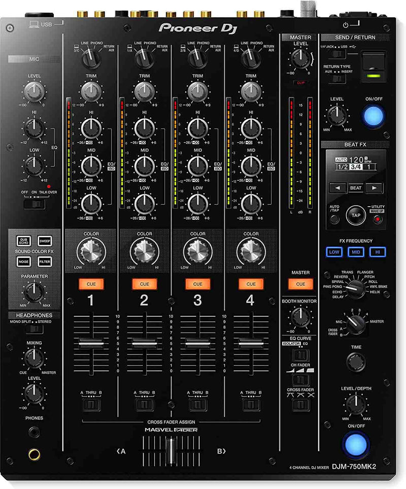 B-Stock: Pioneer DJ DJM-750MK2, 4-Channel Digital Performance DJ Mixer - Hollywood DJ