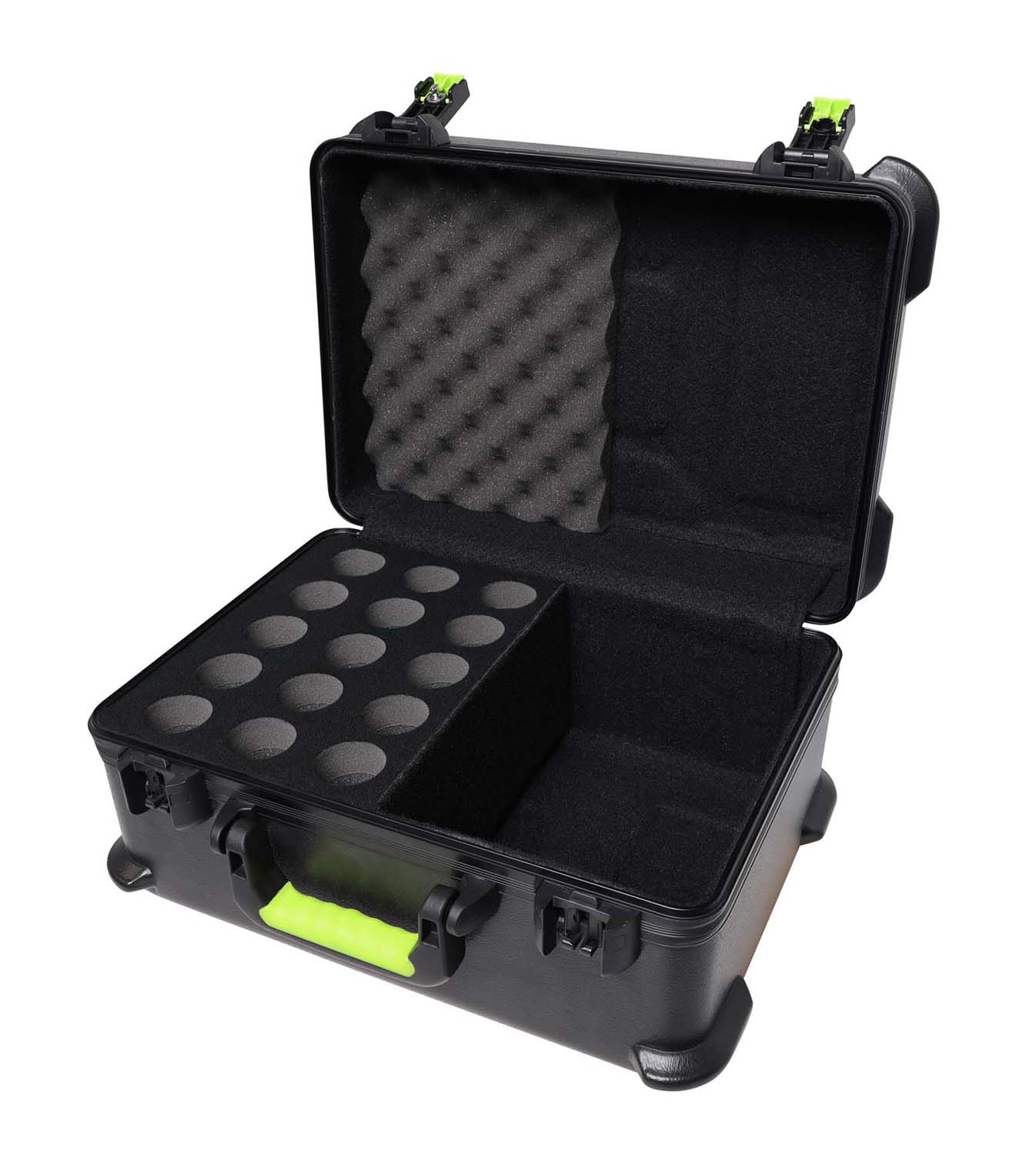 Shure MICCASE15 Plastic Case with TSA-Accepted Latches for 15 Wired Microphones - Hollywood DJ