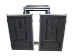 Prox T-16RSP24DST 16U Vertical Shockproof Amp/Rack Case with Dual Side Tables and 4 Casters - 24" Rail to Rail - Hollywood DJ