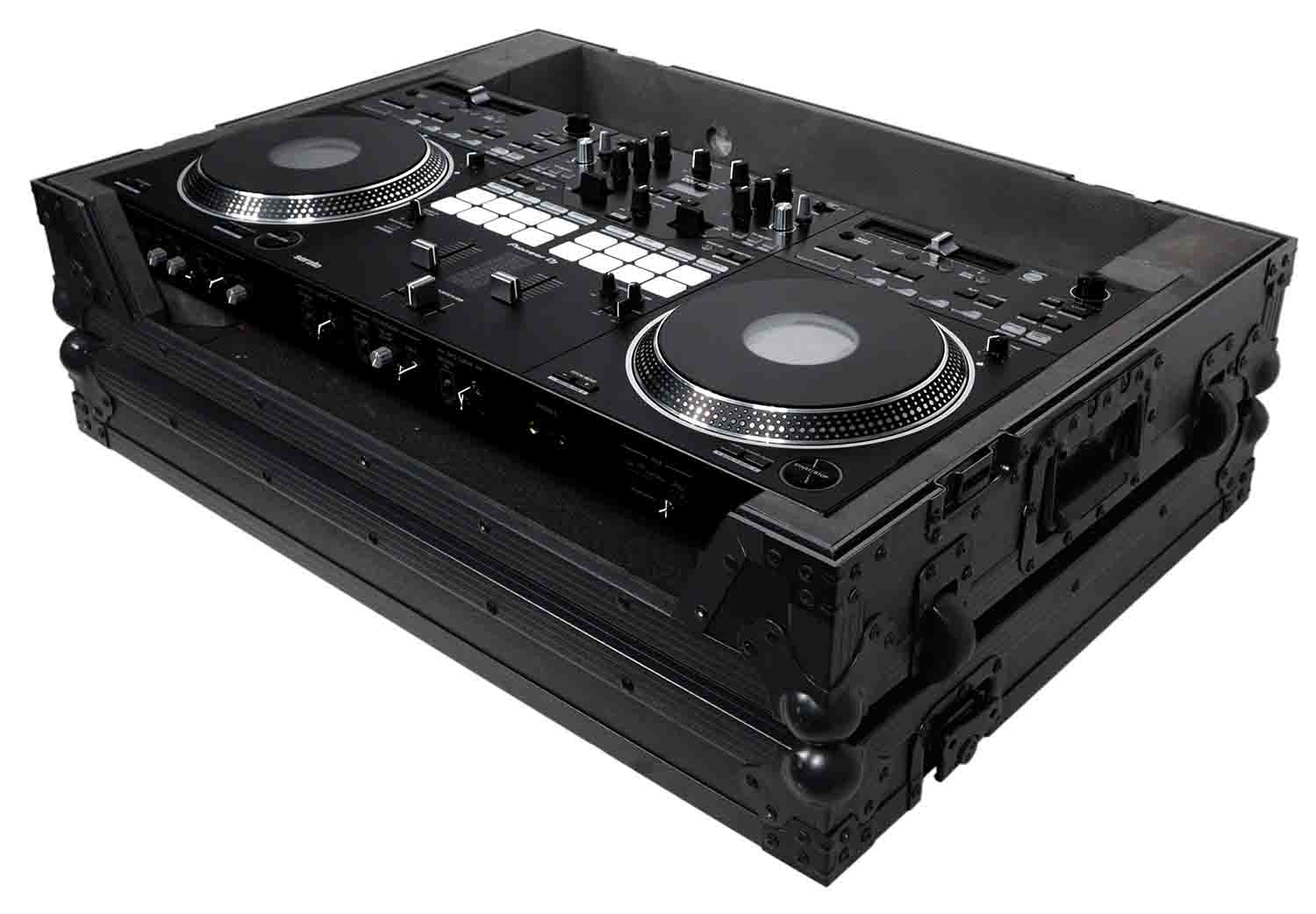 ProX XS-DDJREV7WBL ATA Style Flight Case for Pioneer DDJ-REV7 DJ Controller with Wheels - Black Finish - Hollywood DJ