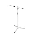 Gravity GMS4322W Microphone Stand With Folding Tripod Base and 2-Point Adjustment Telescoping Boom - White - Hollywood DJ