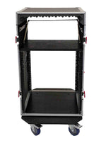 Gator Cases G-TOUR 10X12 PU, 10U Top 12U Side Console Rack Case with Casters - Hollywood DJ