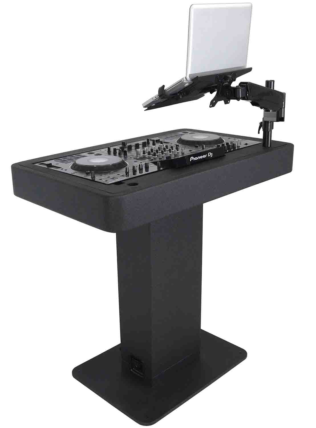 ProX XZF-DJCTBLCASE Control Tower DJ Stand with Laptop Arm, Travel Hard Cases - Black Finish - Hollywood DJ
