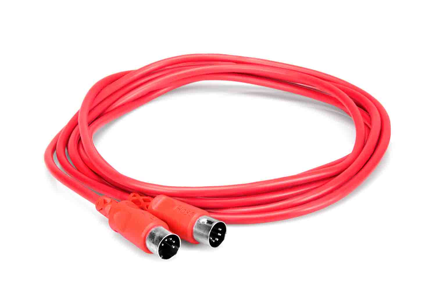 Hosa MID-310RD, 5-pin DIN to 5-pin DIN MIDI Cable (10 ft, Red) - Hollywood DJ