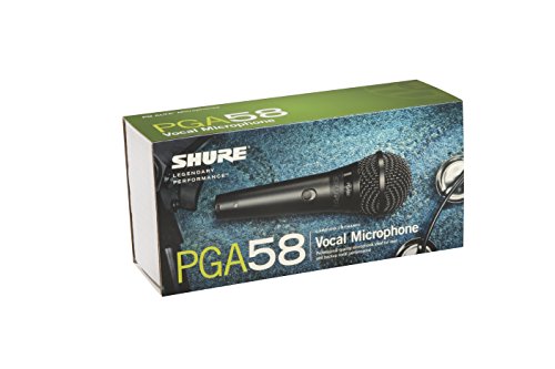 Shure PGA58-LC Handheld Dynamic Microphone Cardioid Polar Pattern 50Hz-15kHz Frequency Response  | Open Box - Hollywood DJ