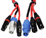 ProX XCPWC14DXLR50, 50FT Jumper Power Connection with Dual XLR-F And XLR-M - Hollywood DJ