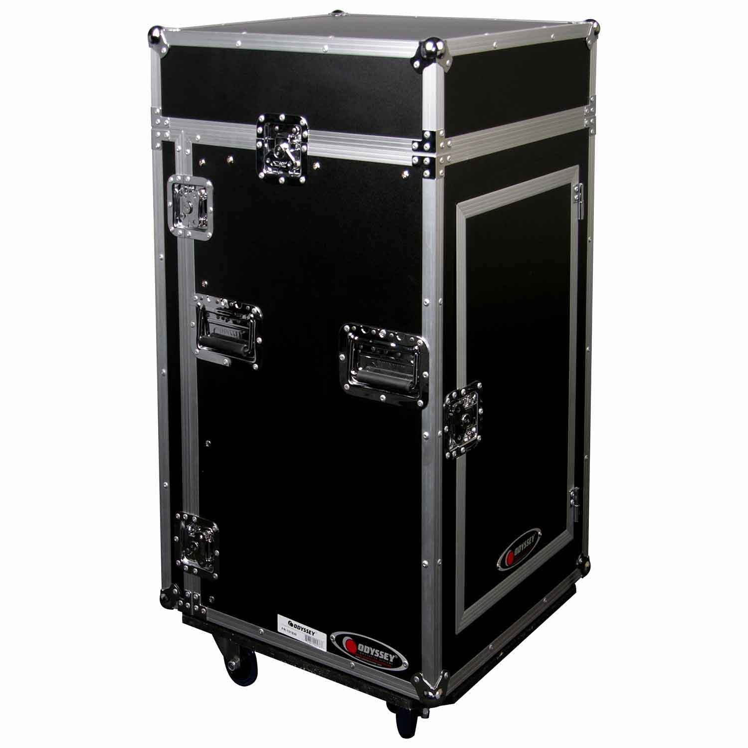 B-Stock: Odyssey FR1016W, Combo Rack 10U Top Slanted 16U Bottom Vertical with Wheels - Hollywood DJ