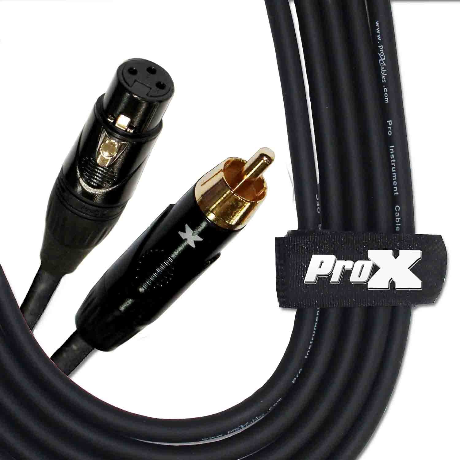 Prox XC-RXF50 Unbalanced RCA to XLR-F High Performance Audio Cable - 50 Feet - Hollywood DJ
