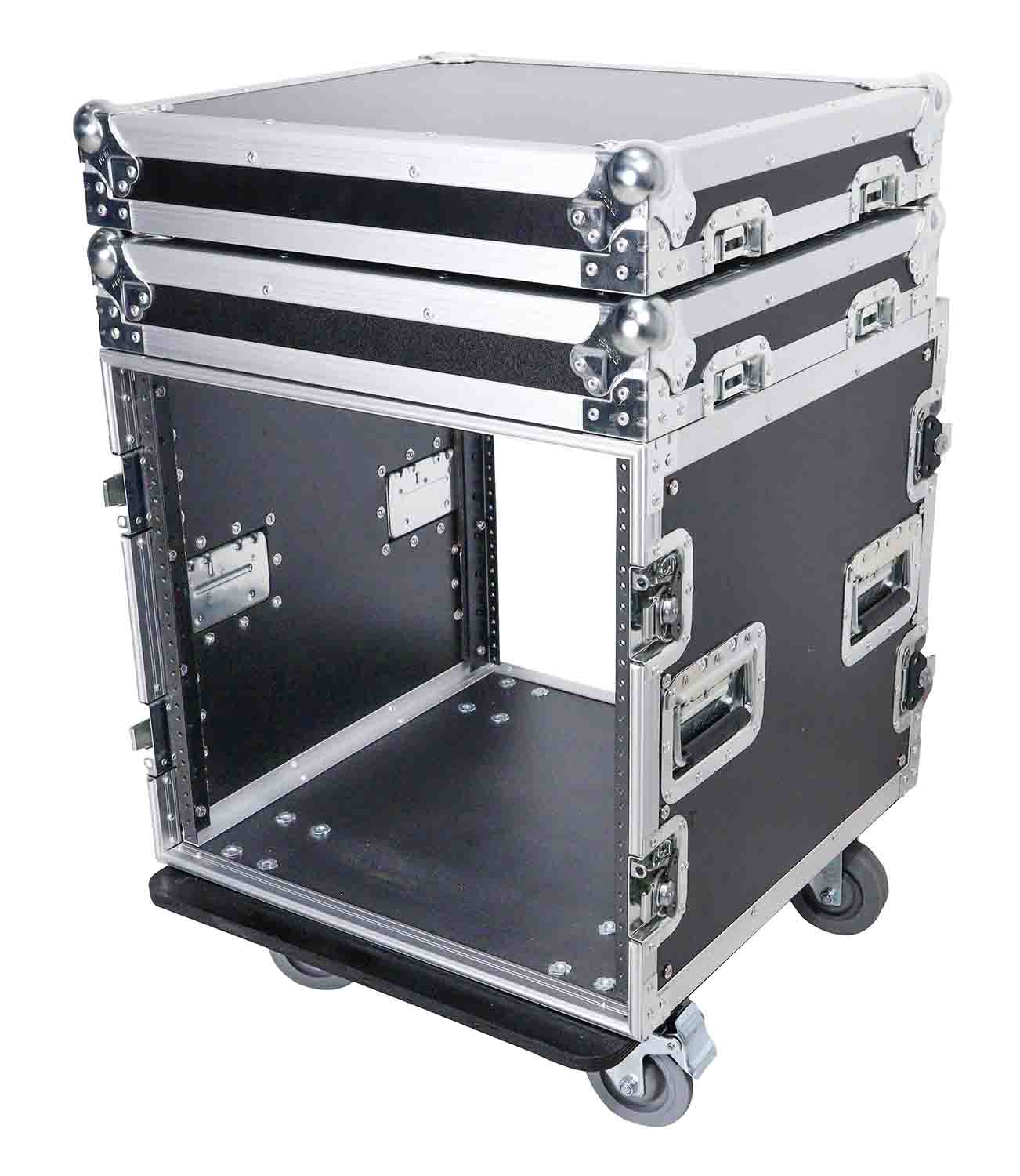 ProX T-10RSS, 10U Space Rack Mount Flight Case 19 Inch Depth with Casters - Hollywood DJ