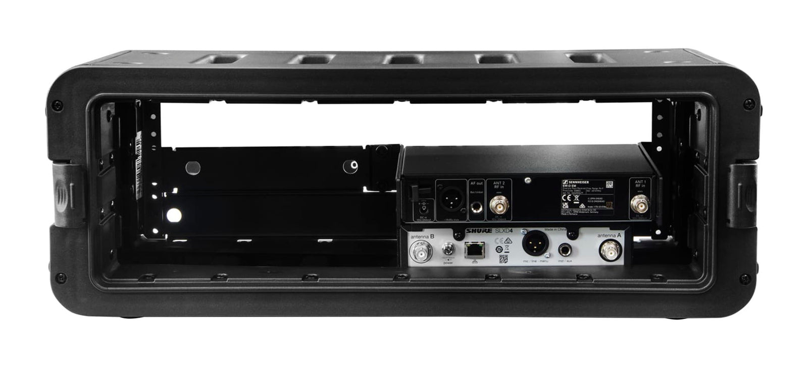 Odyssey VR3XSMIC4ZP, Watertight 3U XS Rack Case with 4 Microphone Compartments Odyssey