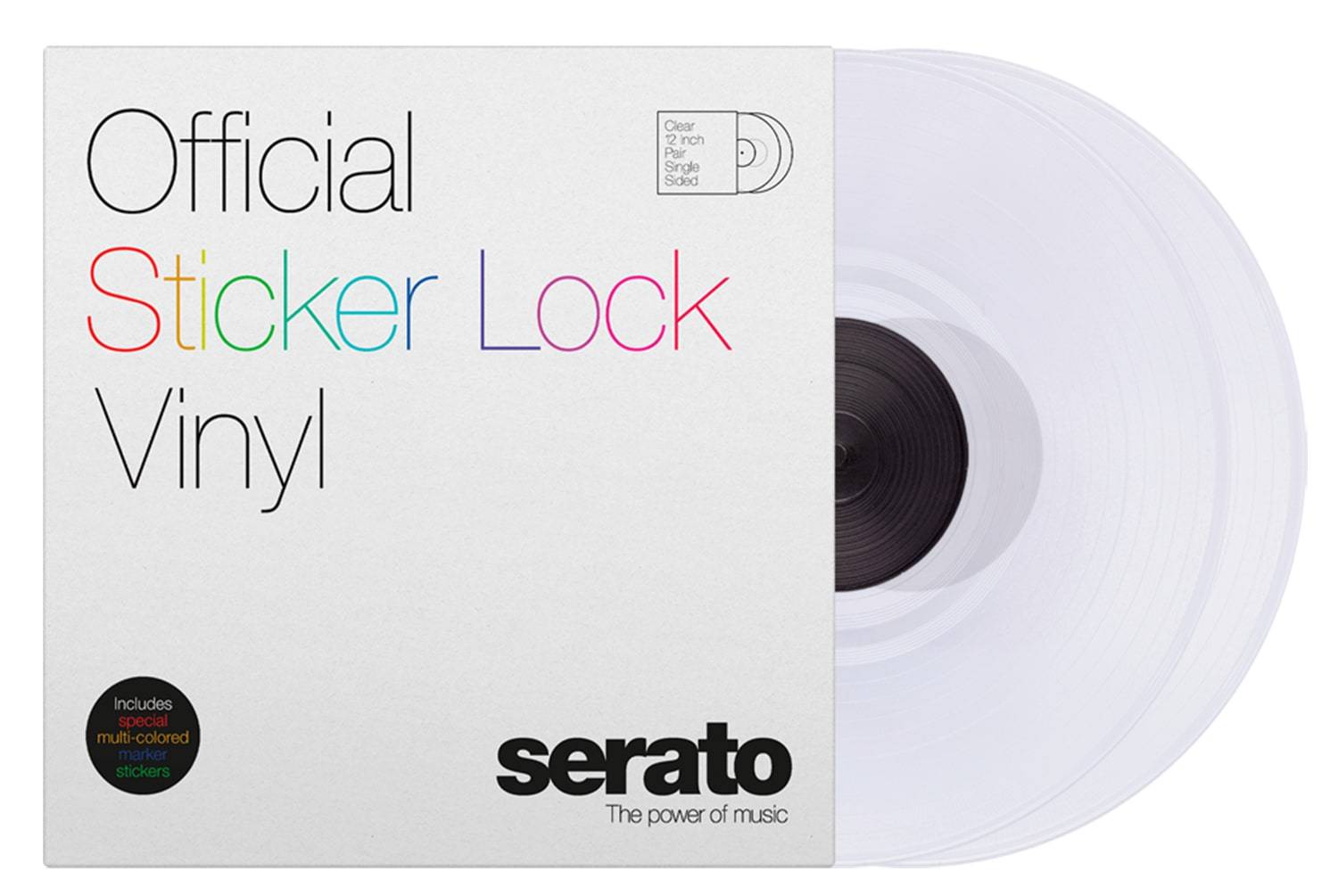 Serato SCV-PS-SL-BM Sticker Lock 12" Control Vinyl pressing for Serato DJ - (Pair) - Hollywood DJ