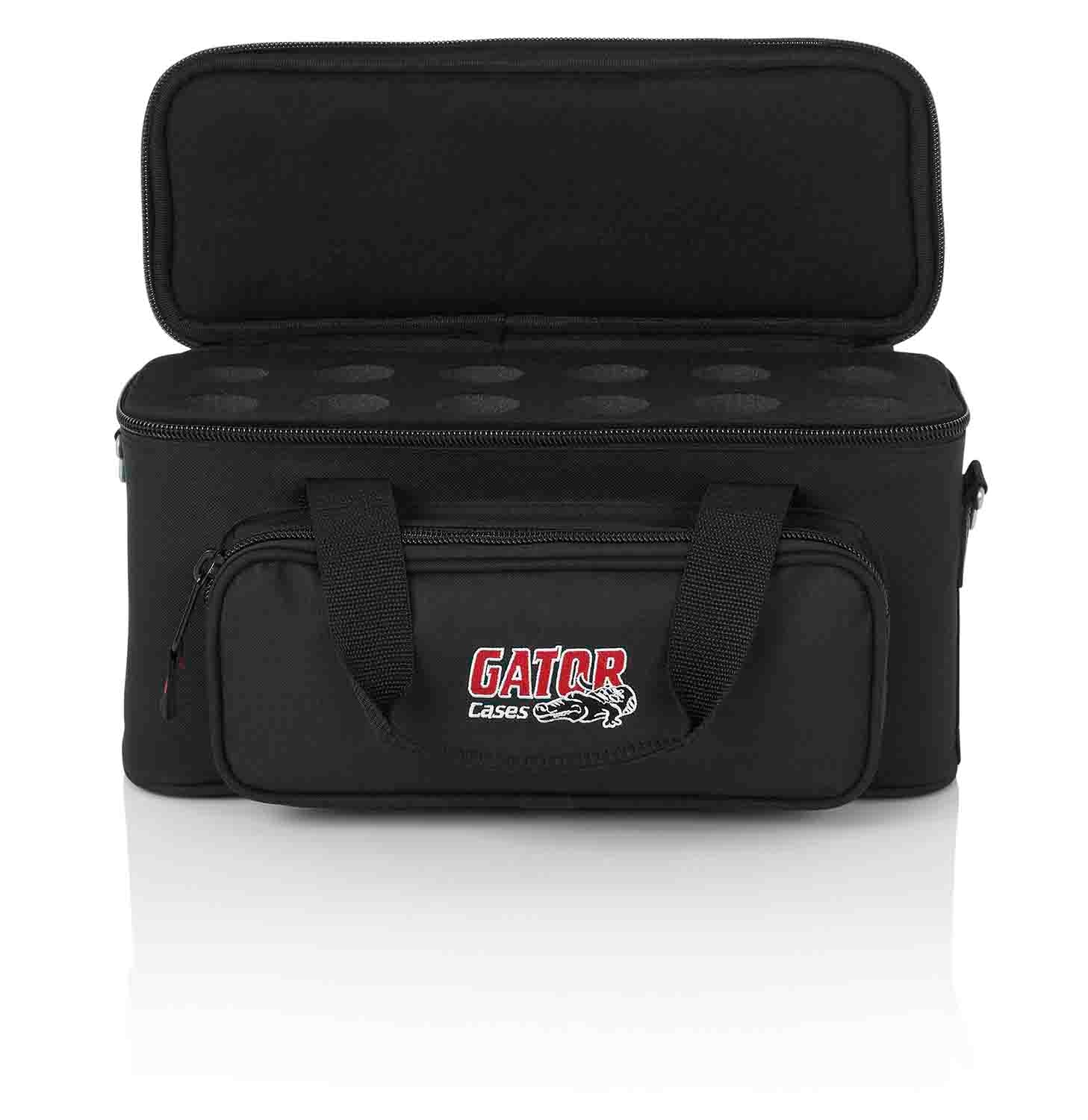 Gator Cases GM-12B DJ Bag for 12 Microphones with Exterior Pockets for Cables - Hollywood DJ