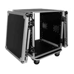 ProX T-12RSS, 12U Space Amp Rack Mount ATA Flight Case 19 Inch Depth W-Casters - Hollywood DJ