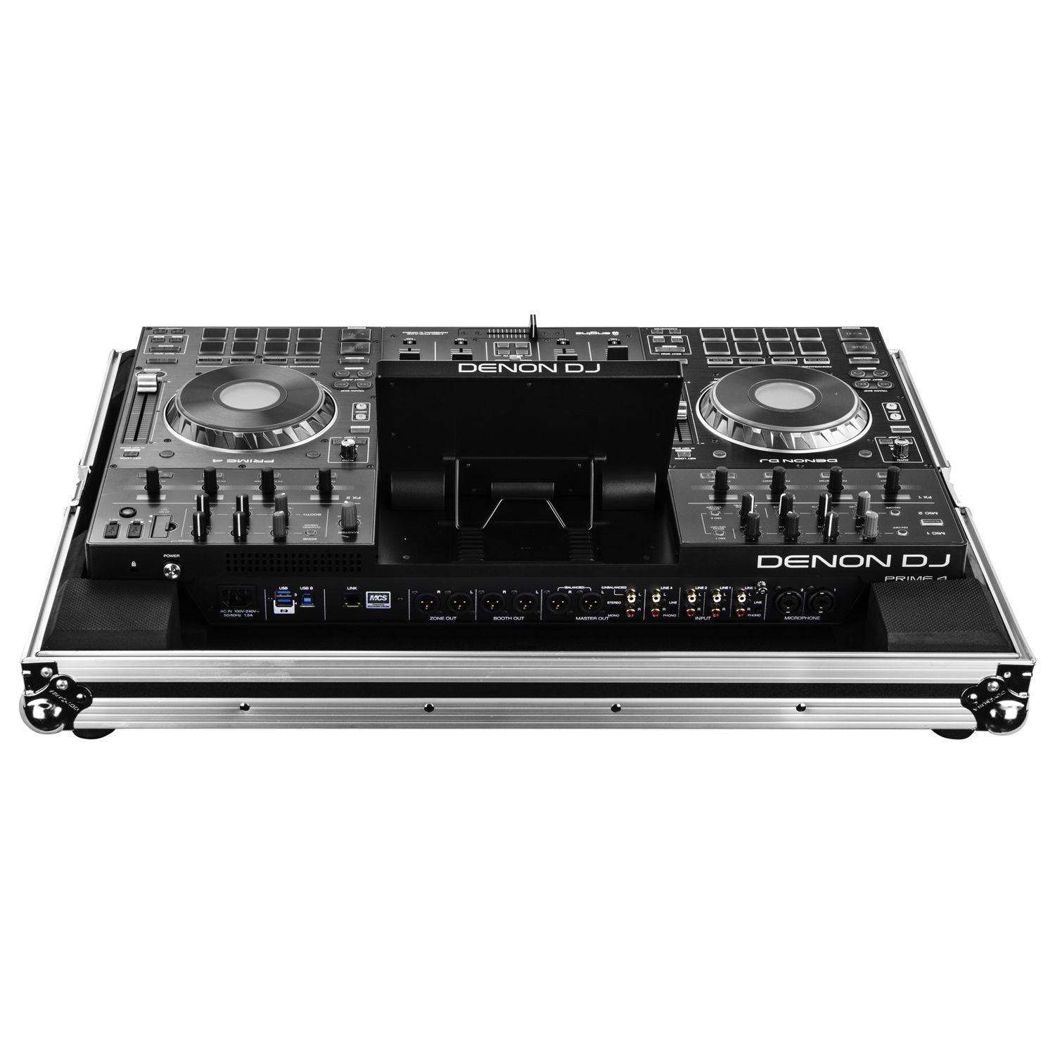 Open Box: Odyssey FZDNPRIME4, Denon Prime 4 Low Profile Flight Case - Hollywood DJ