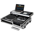 Odyssey FZGS1BM10W Reversible 10″ Format DJ Mixer and One Battle Position Turntable Coffin Flight Case with Glide Platform - Hollywood DJ