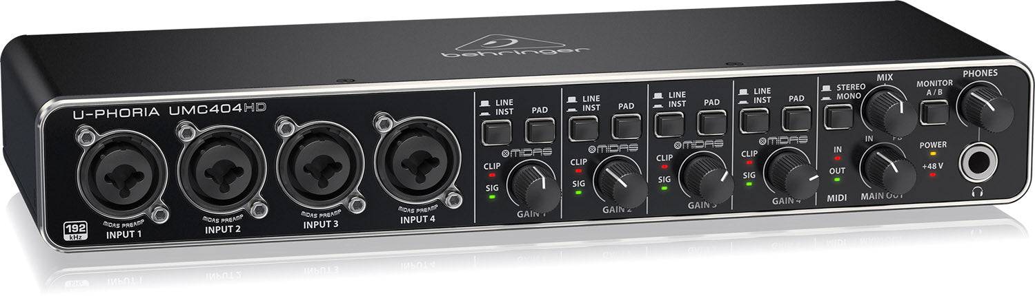 Behringer UMC404HD Audiophile 4X4 USB Audio/MIDI Interface - Hollywood DJ