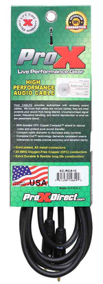 Prox XC-RCA10 High Performance Audio Cable RCA to RCA - 10 Feet - Hollywood DJ
